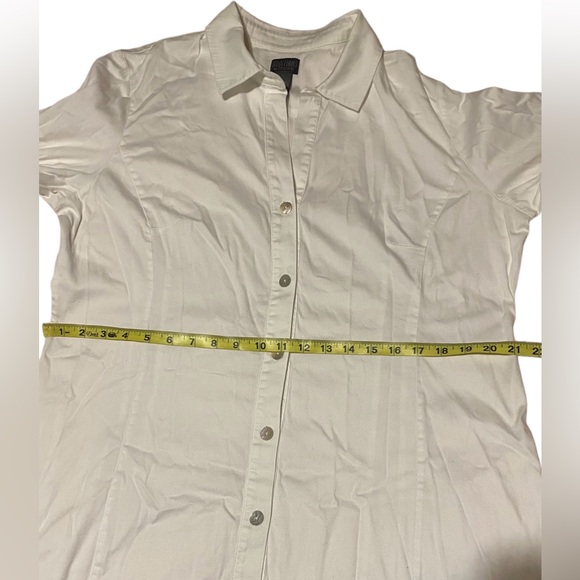 Chicos Additions Button Up Top Size 3 Extra Large XL White Collared Long Sleeve - Picture 7 of 16